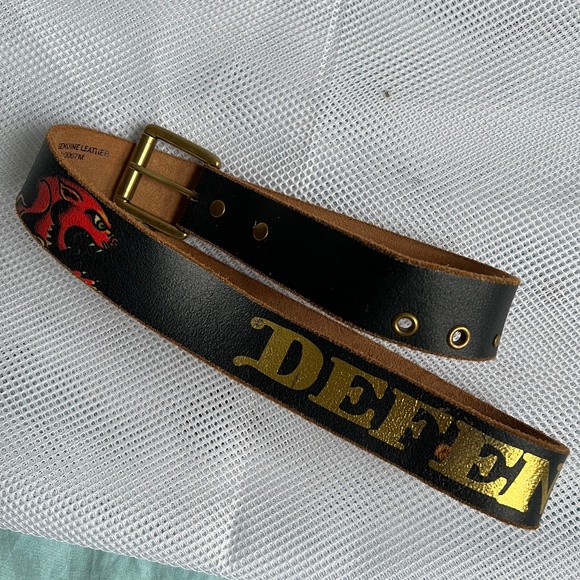 Vintage Ed Hardy Defender Handmade Genuine Leather Belt Studs EH0067M Sz Medium - Picture 1 of 9